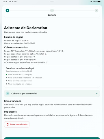 Deducciones Renta iPad screenshot