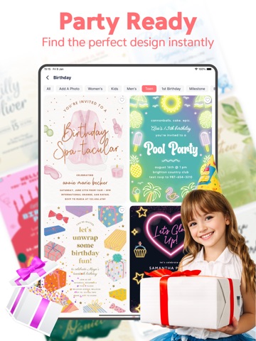 Invitation Maker Card Maker iPad screenshot