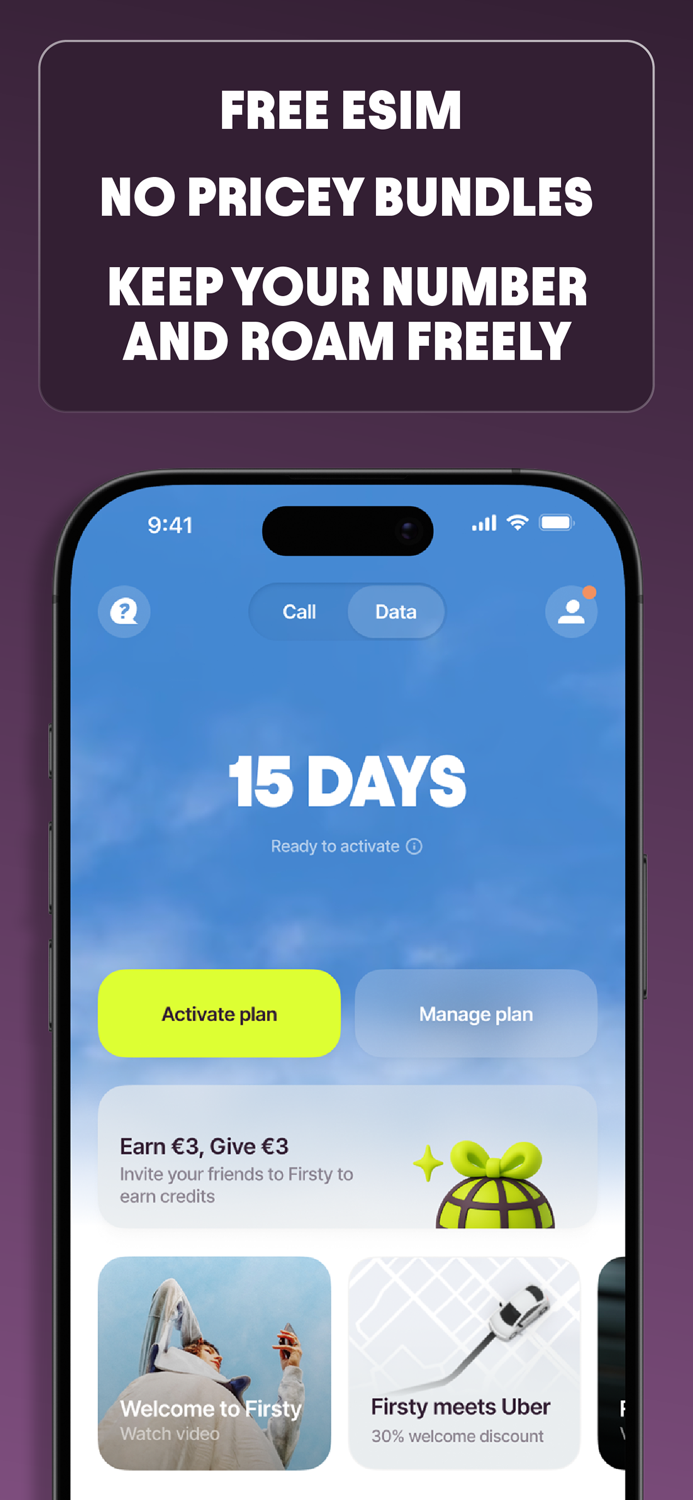 Firsty トラベル eSIM - 無料の世界中のデータ