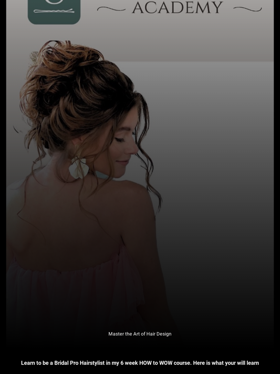 Updo Masters Academy iPad screenshot 1 - Education app