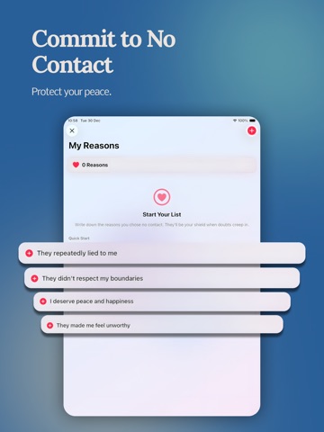 No Contact tracker Timer iPad screenshot