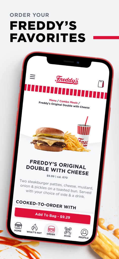Freddy’s - The app streamlines the ordering process, allowing for easy customization of favorites like the Original Double With Cheese and clear display of product details.