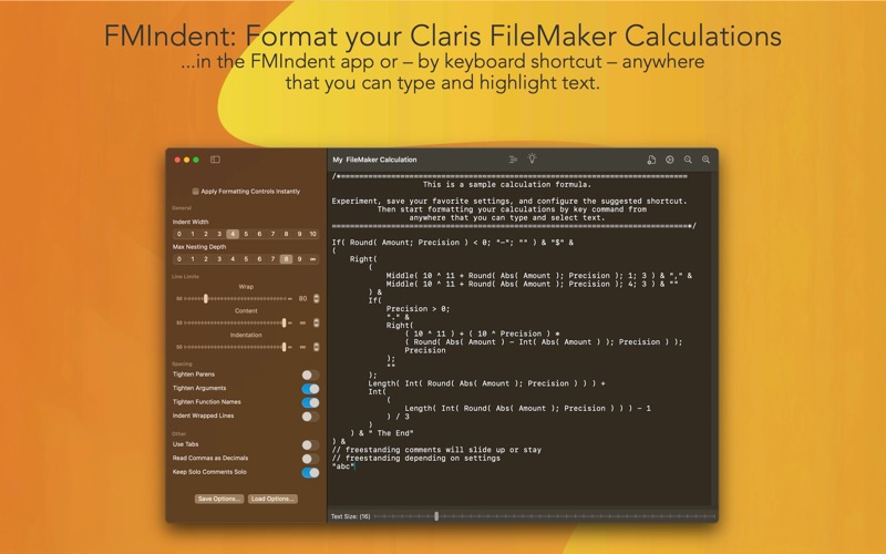 FMIndent screenshot