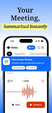 Notez: AI Note Taker & Summary Screenshot 1 of 8