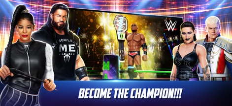 WWE Mayhem - Witness the ultimate goal: claiming the WWE Championship Title, with iconic Superstars like Roman Reigns and Bobby Lashley aiming for victory.