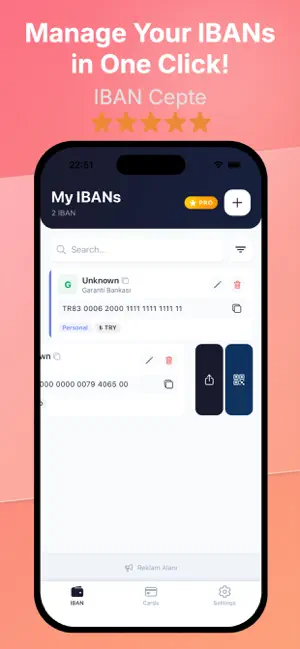 IBAN Cepte – Easy IBAN Manager screenshot 1