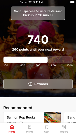Soho Japanese Restaurant app screenshot