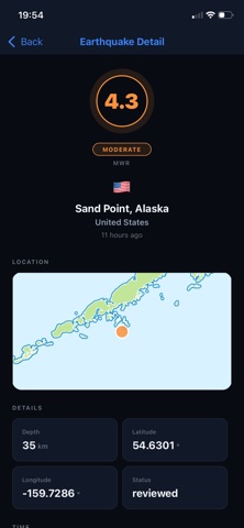 Seismo - Earthquake Alerts iPhone screenshot