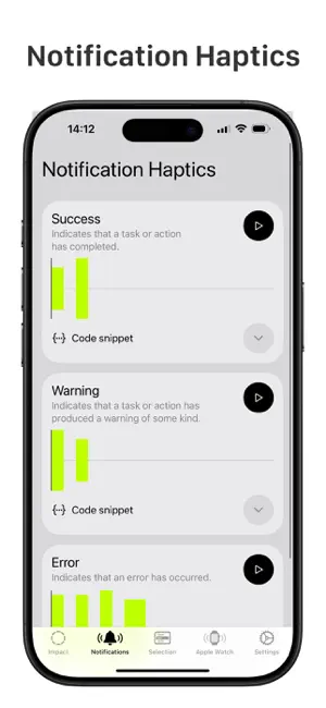 Haptics - Test Device Feedback iPhone screenshot 5