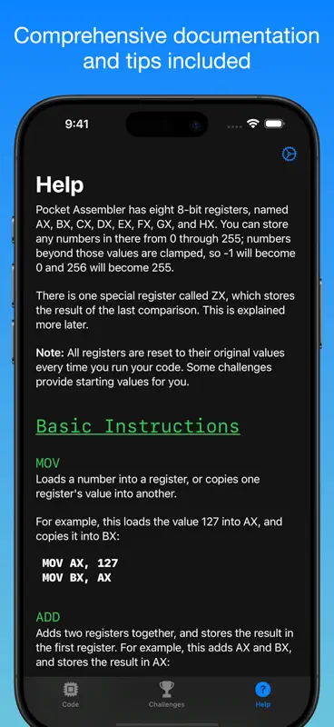 Pocket Assembler screenshot 3 of 5