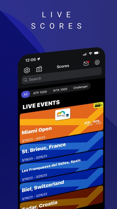 TennisONE - Tennis Live Scores Screenshot