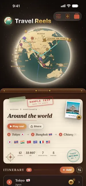 Travel Reels: Trip Map Videos screenshot 1
