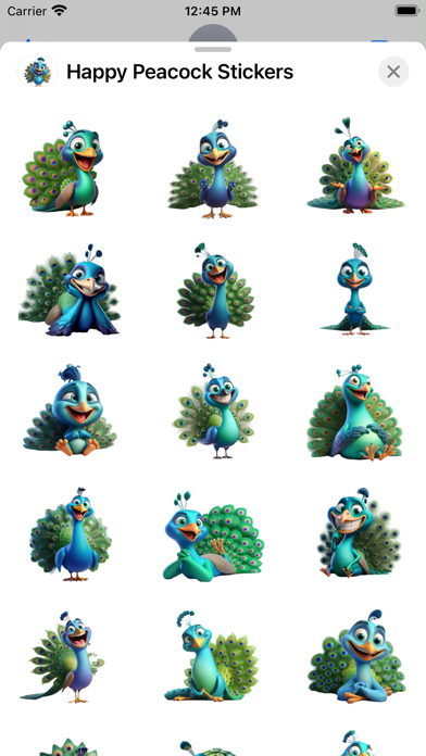 Screenshot #1 pour Happy Peacock Stickers