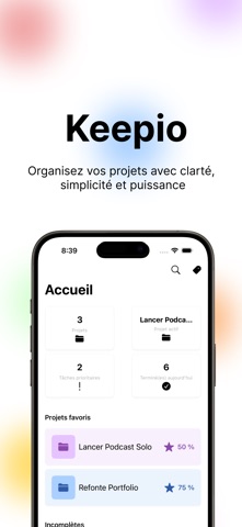 Keepio: Projets, Notes, Tâches screenshot