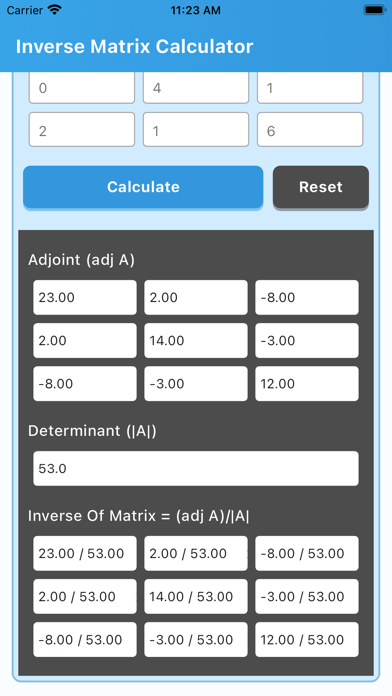 Screenshot 4 of Inverse Matrix Calculator App