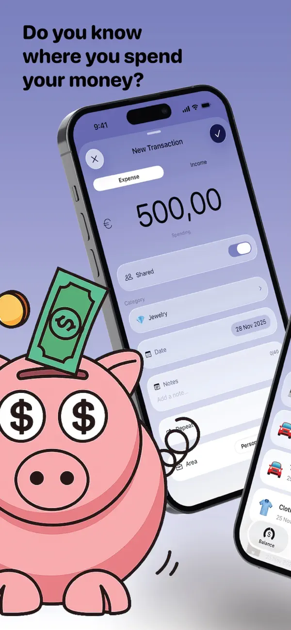 Screenshot #1 pour Piggy Tracker : Cash Tracker