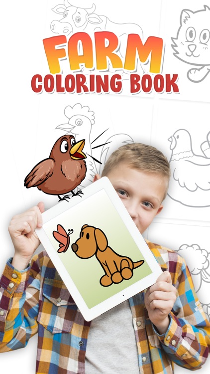 Coloring book farm animal