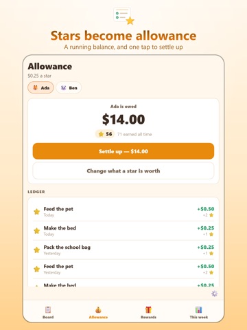 Chore Chart: Kids & Allowance iPad screenshot