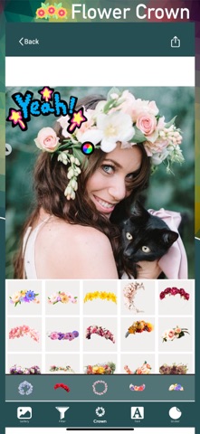 FlowerSnap Crown: Wedding Halo app screenshot