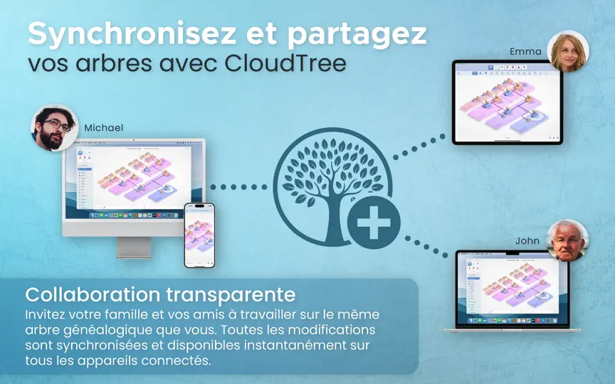 Capture d'écran de MacFamilyTree 11 sur iPhone 8
