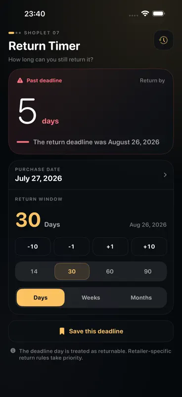 Return Deadline Tracker screenshot 4 of 5