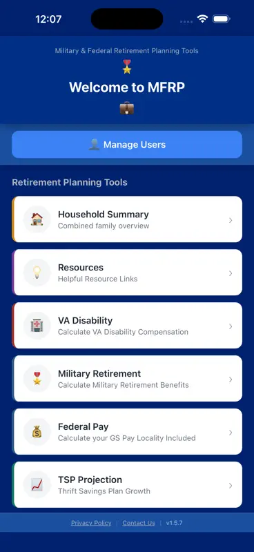 Military & Fed Retirement App screenshot 1 of 10