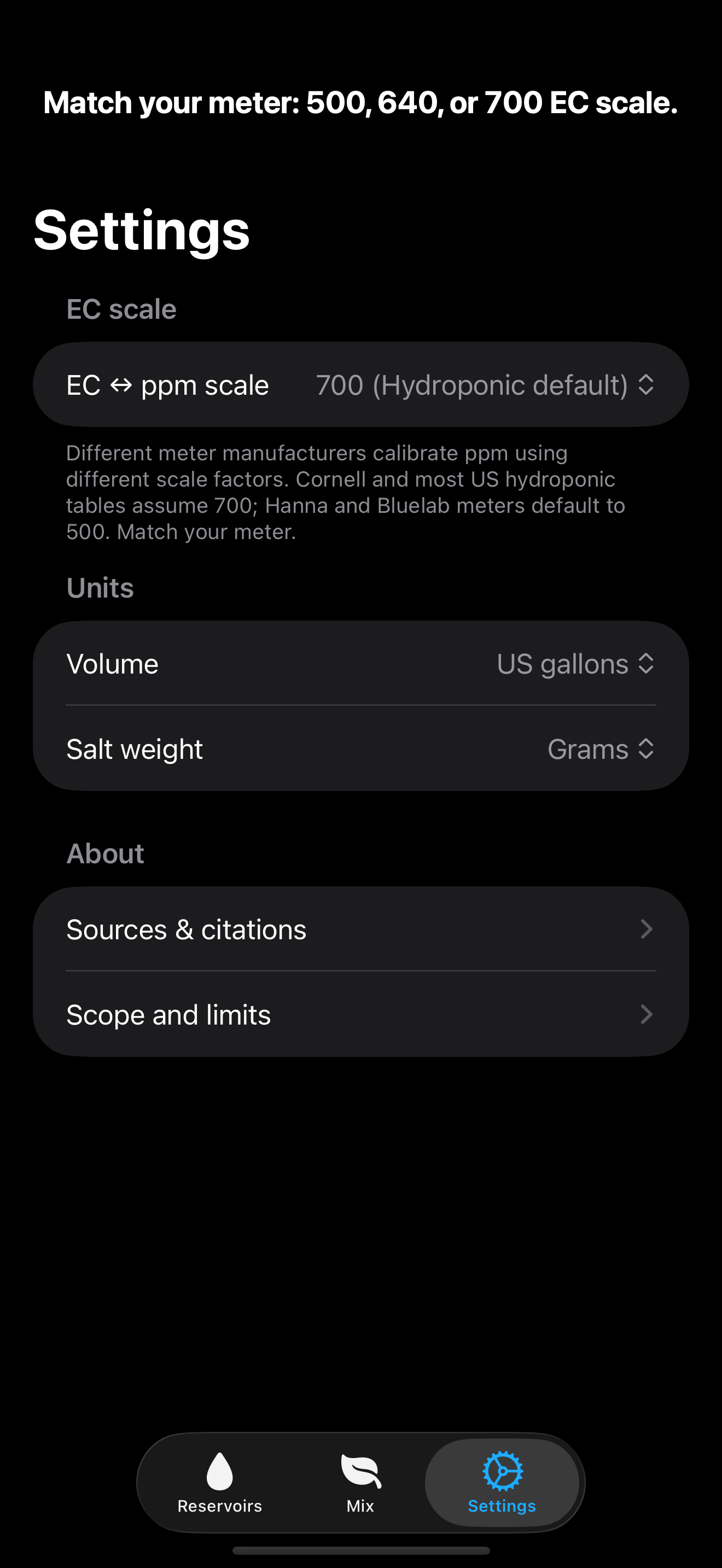 Crop: Hydroponic Calculator