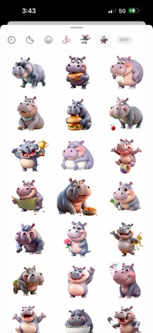 Mega Hungry Hippo Stickers iPhone screenshot