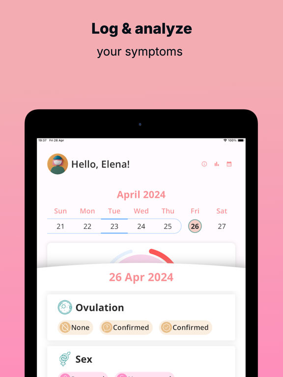 WomenCalendar: Periods & Cycle iPad screenshot 3 - Health & Fitness app