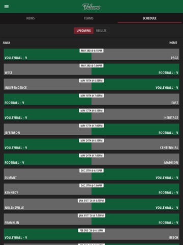 Green Hope Athletics iPad screenshot