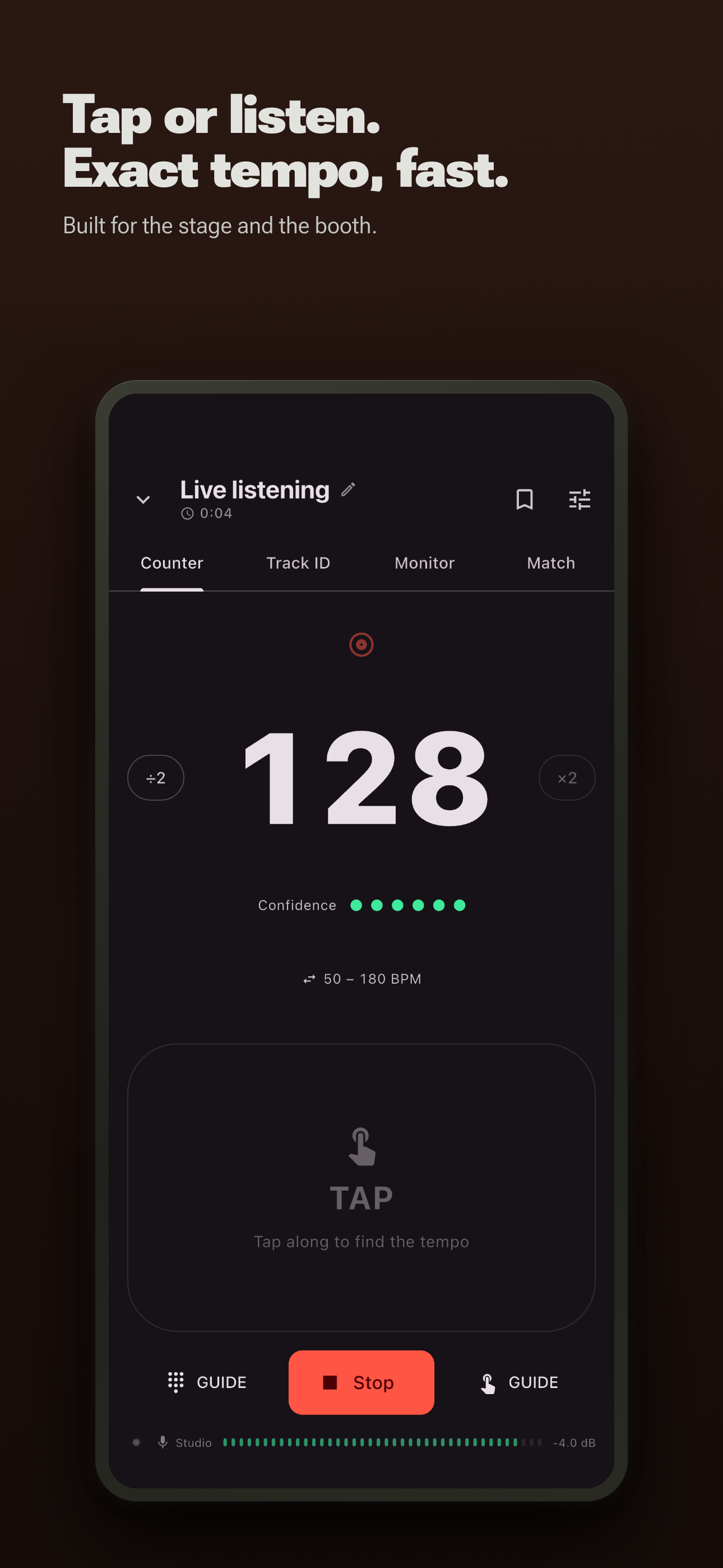 Live BPM: Tap Tempo & Counter