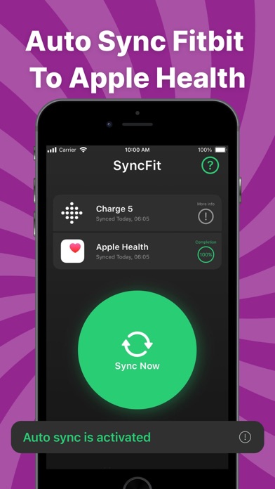 Auto Sync Fitbit to Health App Screenshot