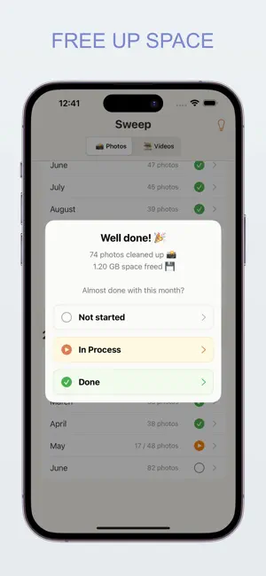 Sweep Declutter Photos Videos screenshot 2