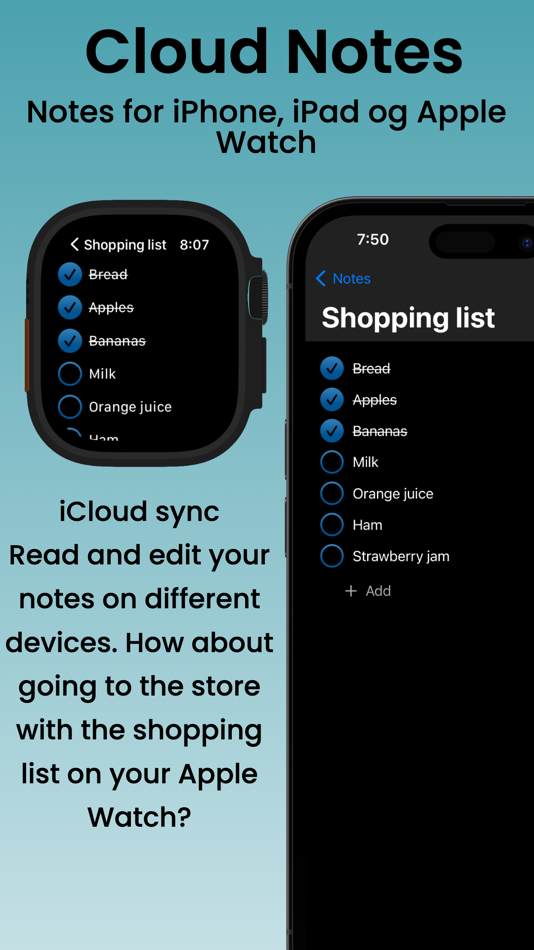 #1. Cloud Notes: Watch & Lists (iOS) Von: Fredrik Nikolai Lokke