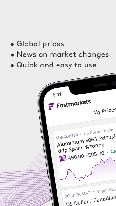 Screenshot #1 pour Fastmarkets Dashboard