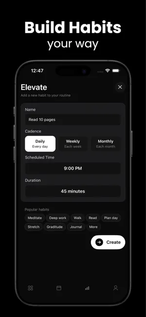 Habit Tracker - Elevate screenshot 1