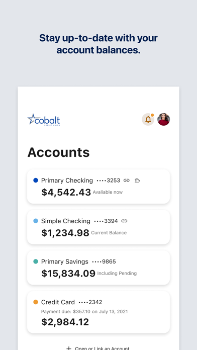 Cobalt Mobile Banking Screenshot