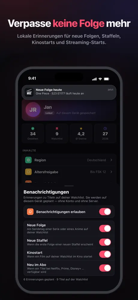 Rewatch auf dem iPhone, Bildschirmfoto 5
