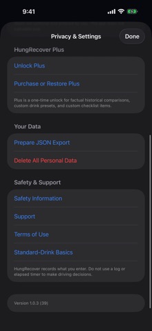 HungRecover: Drink Tracker Screenshot 6 of 6