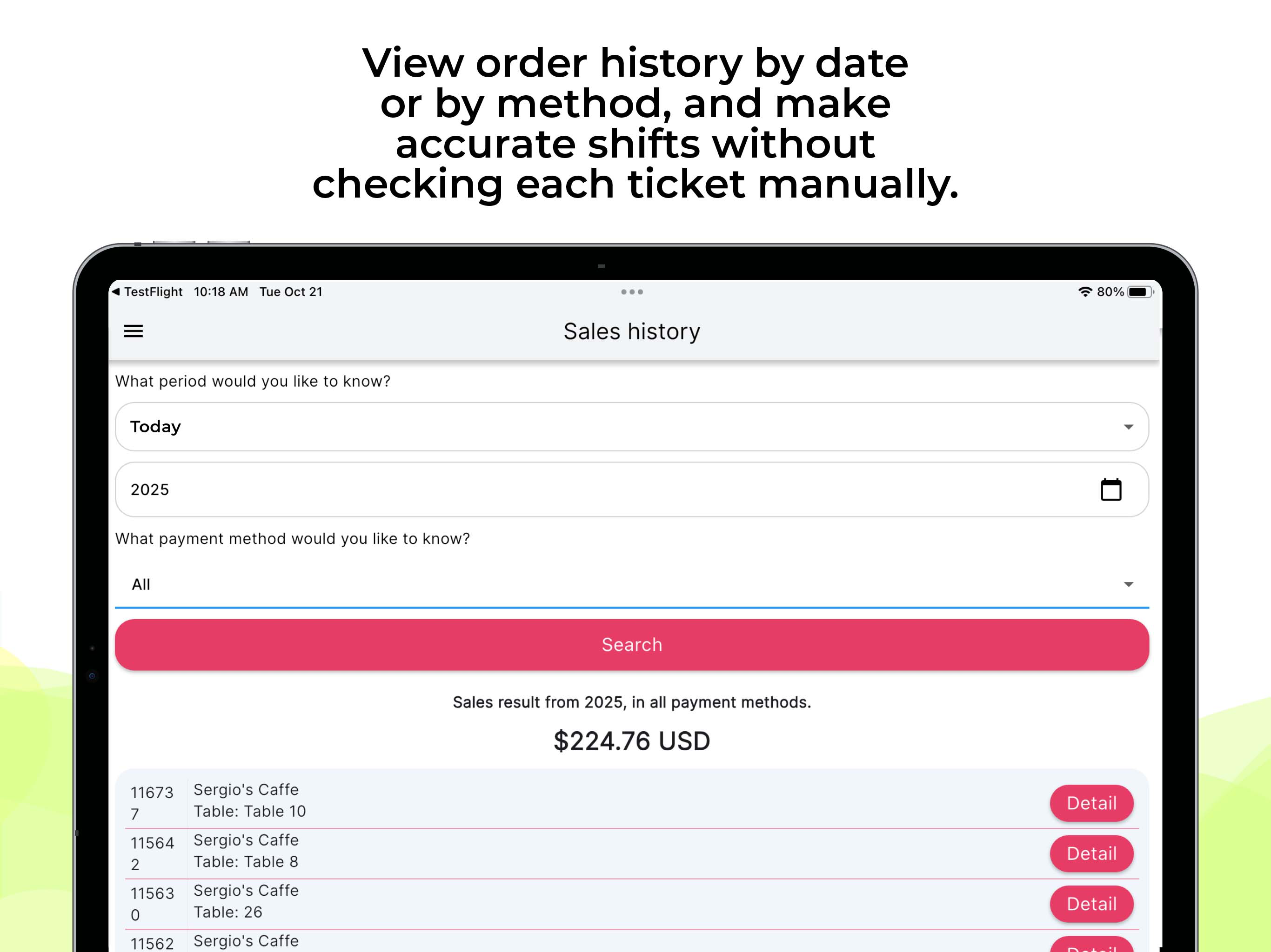 Meniuu for Cashiers