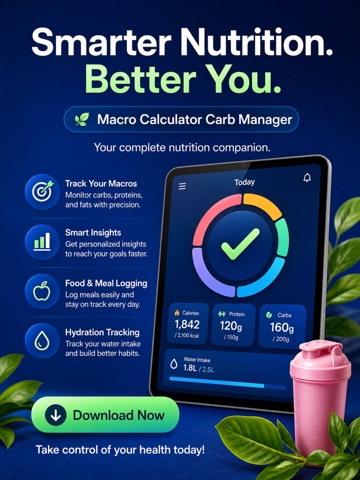 Macro Calculator Carb Manager iPad screenshot