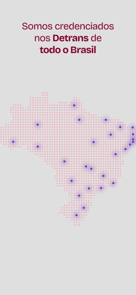 Zapay IPVA 2026, licenciamento - The app showcases its extensive official partnerships, illustrated by a map of Brazil with glowing dots, affirming its accreditation across all state Detrans.