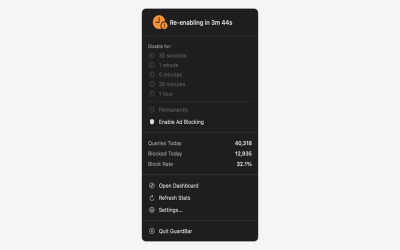 GuardBar screenshot
