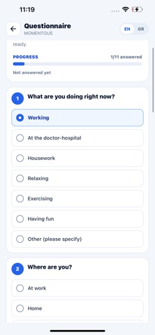 Momentous eHealth screenshot