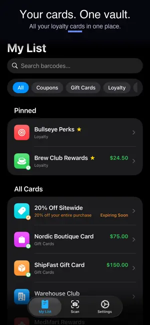 ScannedList screenshot 1