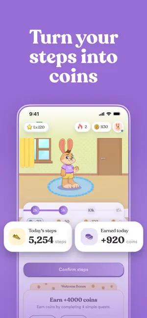 Bunny Steps: walk for rewards screenshot 2