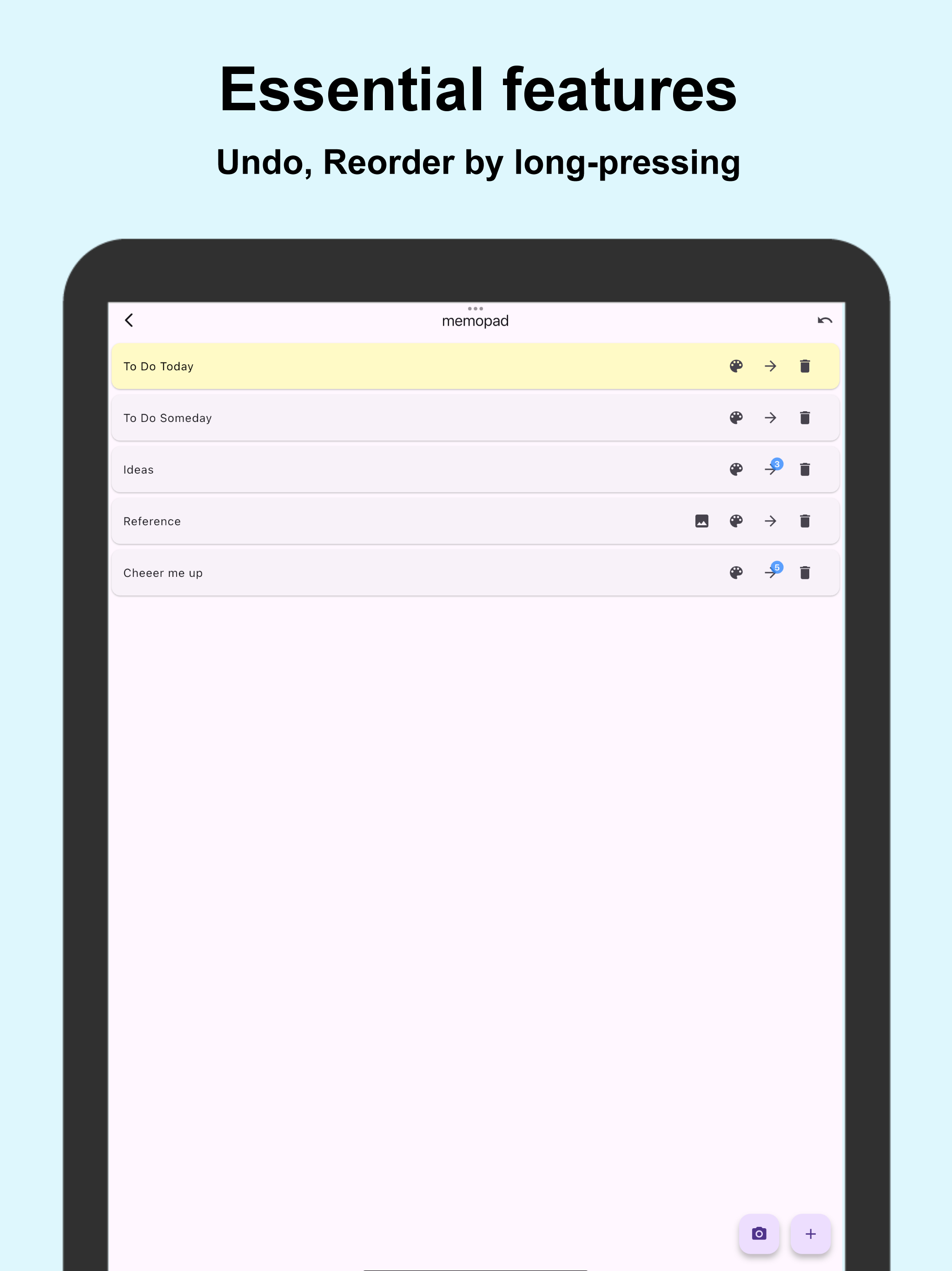Memo-Only Memopad