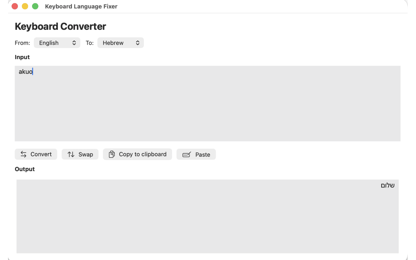 Keyboard Language Fixer