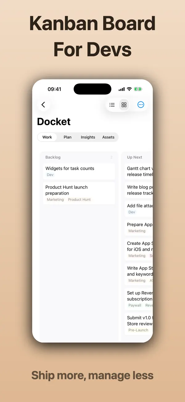 #4. Docket - Dev Release Tracker (iOS) Ved: Drobinin Limited