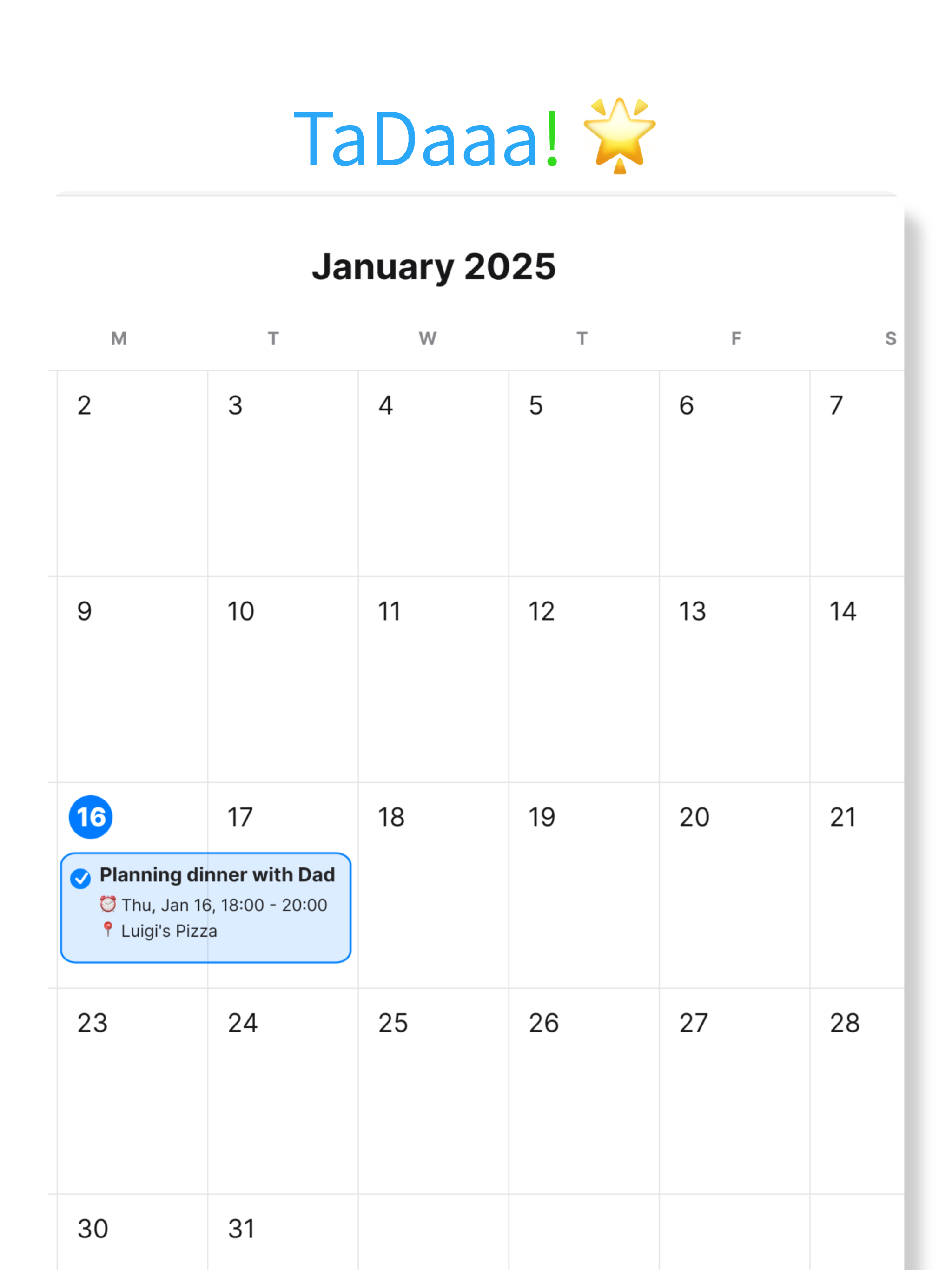 Text 2 Calendar